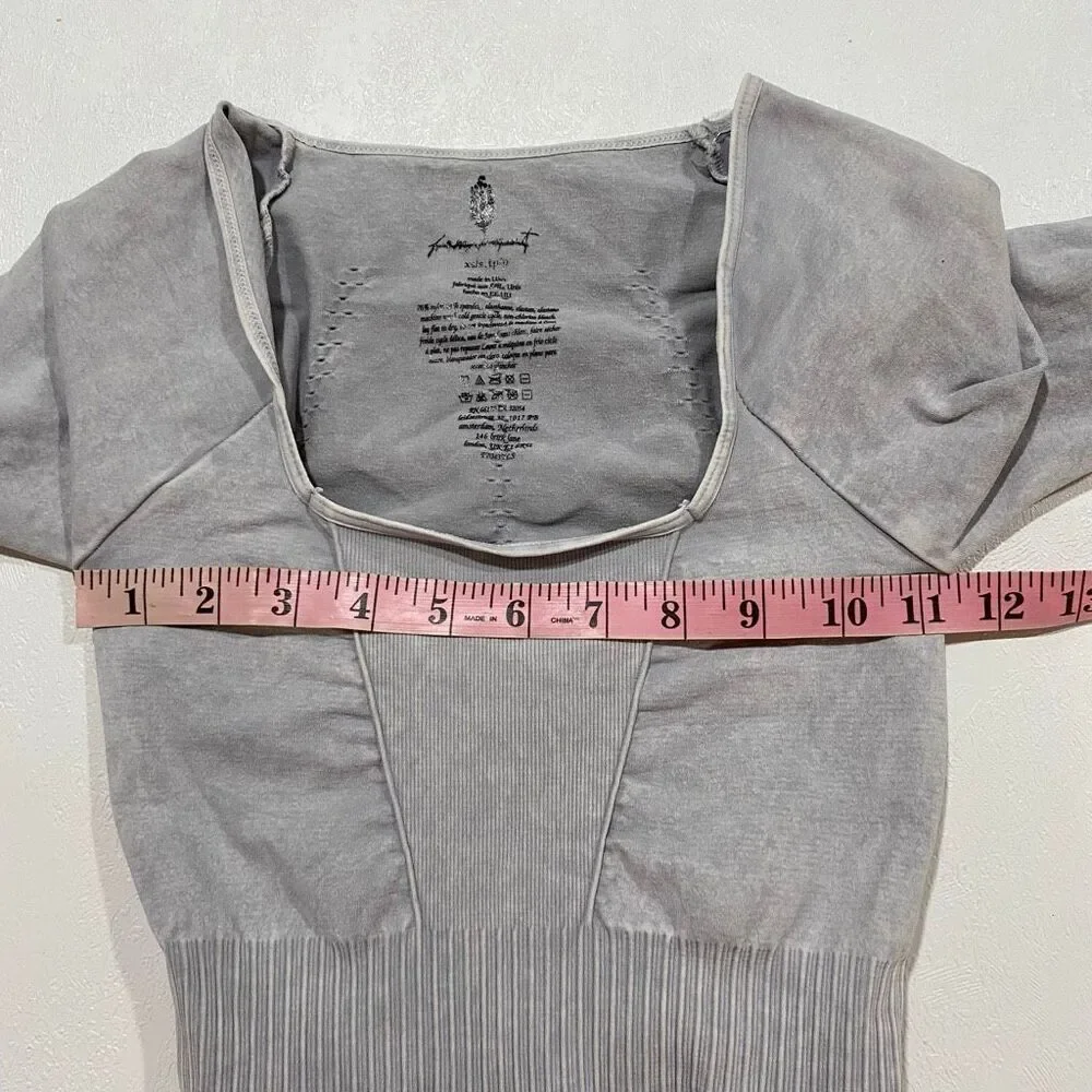 Free People Movement Gray Seamless Jumpsuit XS/S Open Back Yoga Unitard